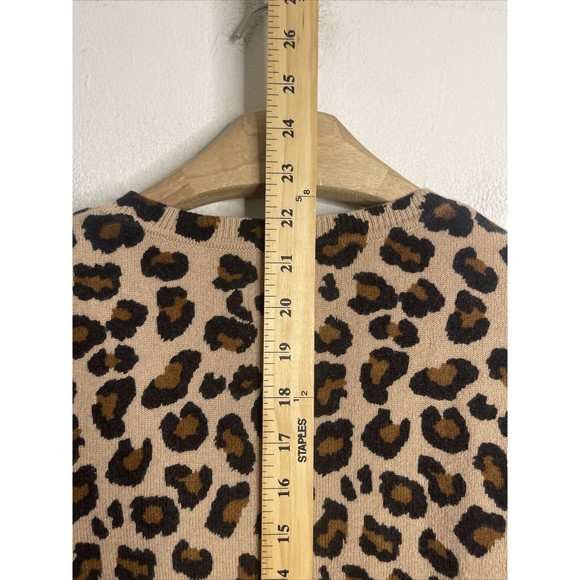 CYNTHIA ROWLEY 2 PLY 100% CASHMERE ROUND NECK SWEATER SIZE S ANIMAL PRINT - Picture 4 of 6